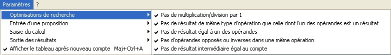 Paramétrage par défaut des optimisations de recherche